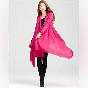 DKNY Fuchsia Cozy Stretch Wrap Cardigan